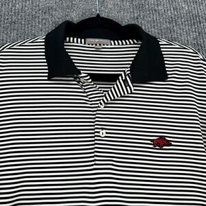 Peter Millar Summer Comfort Polo Arkansas Razorbacks Mens Large Stripe
